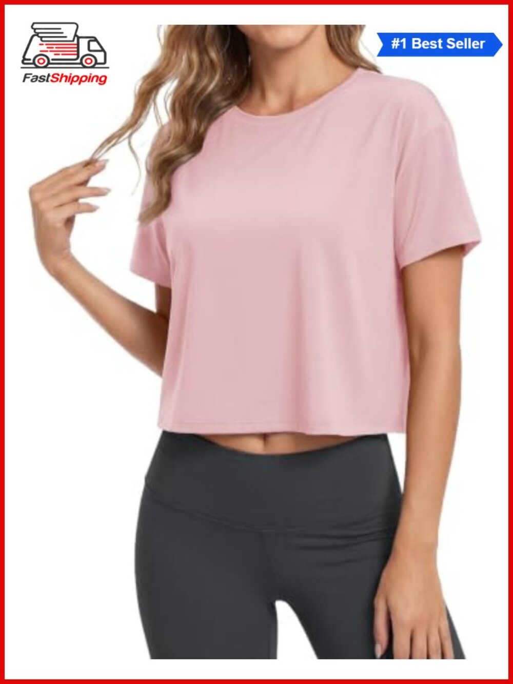 ✨MAGCOMSEN Womens Crop Tops Workout Boxy Short Sleeve Cropped Tee